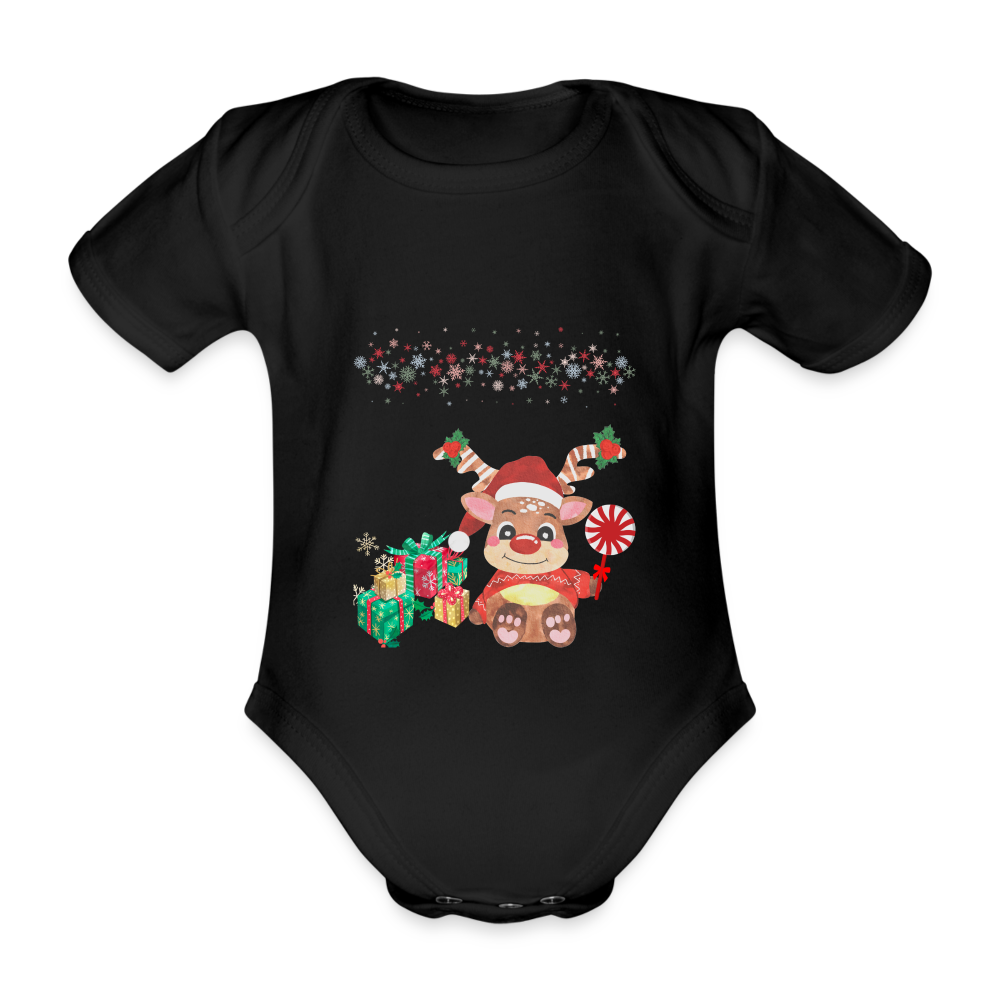 Bio Kurzärmeliger Baby Body - black