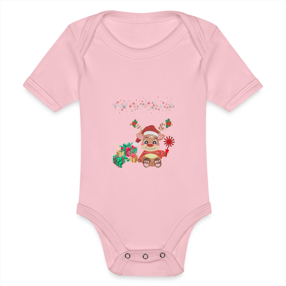 Bio Kurzärmeliger Baby Body - light pink