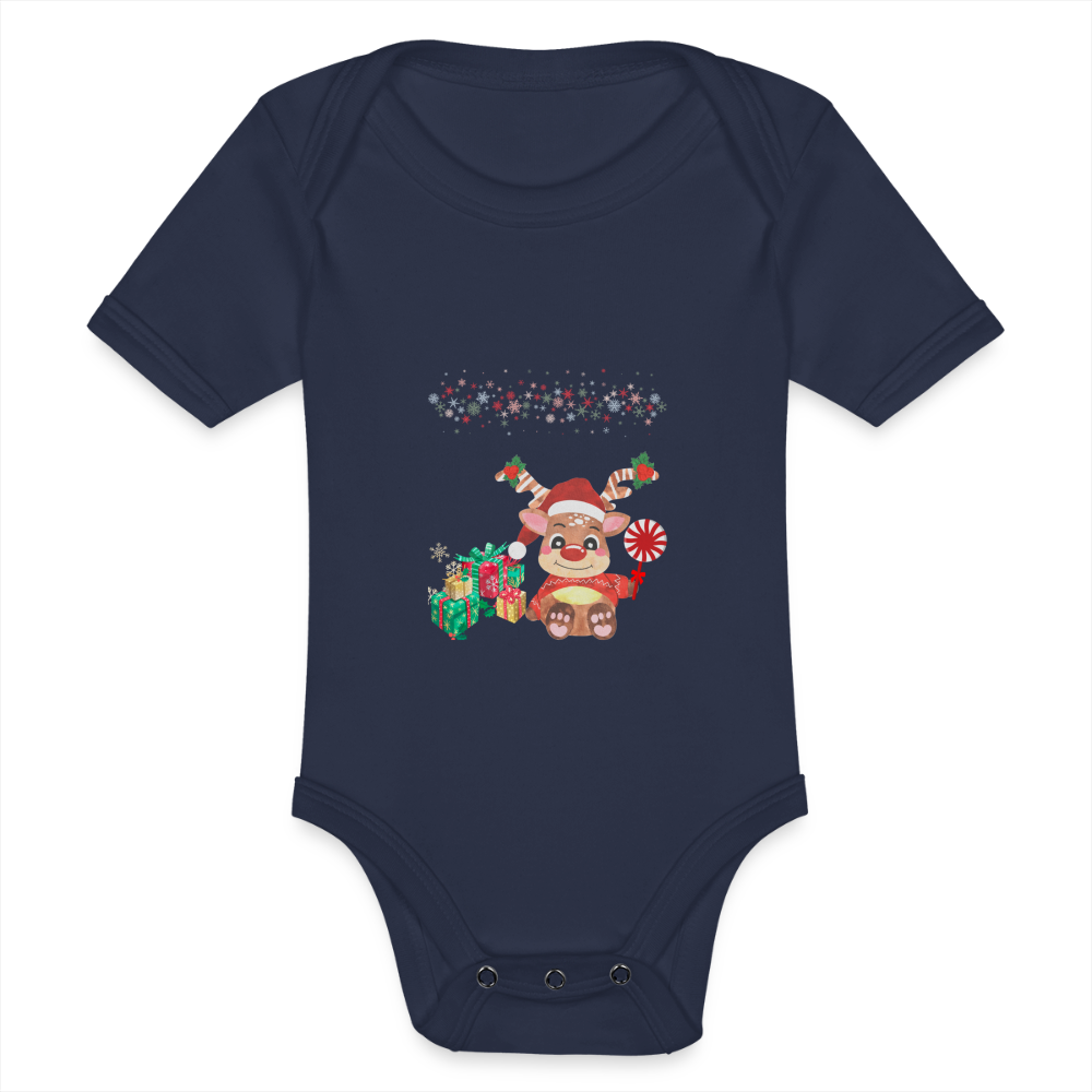 Bio Kurzärmeliger Baby Body - dark navy