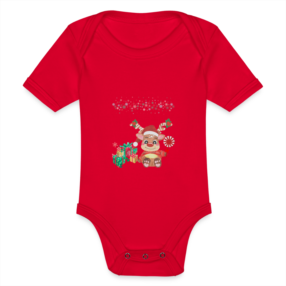 Bio Kurzärmeliger Baby Body - red