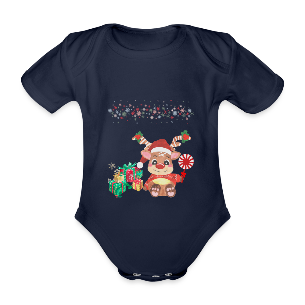 Bio Kurzärmeliger Baby Body - dark navy