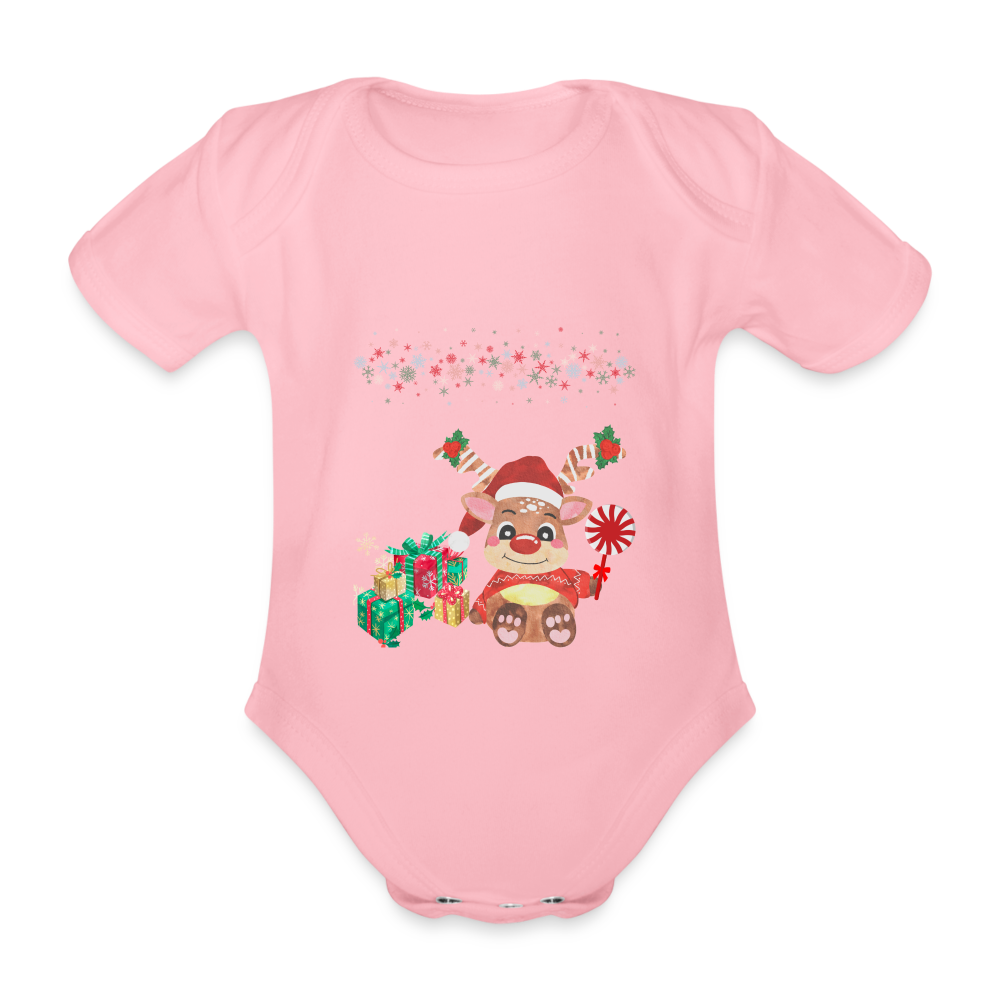 Bio Kurzärmeliger Baby Body - light pink