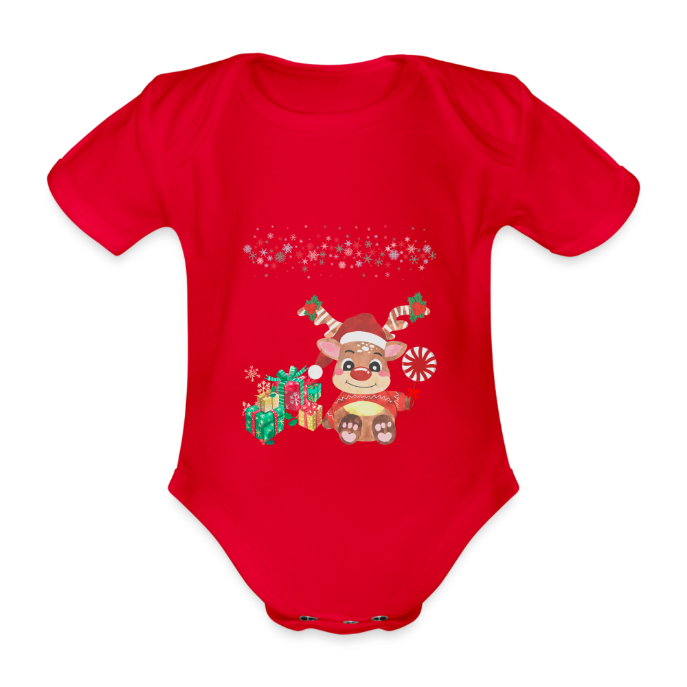 Bio Kurzärmeliger Baby Body - red