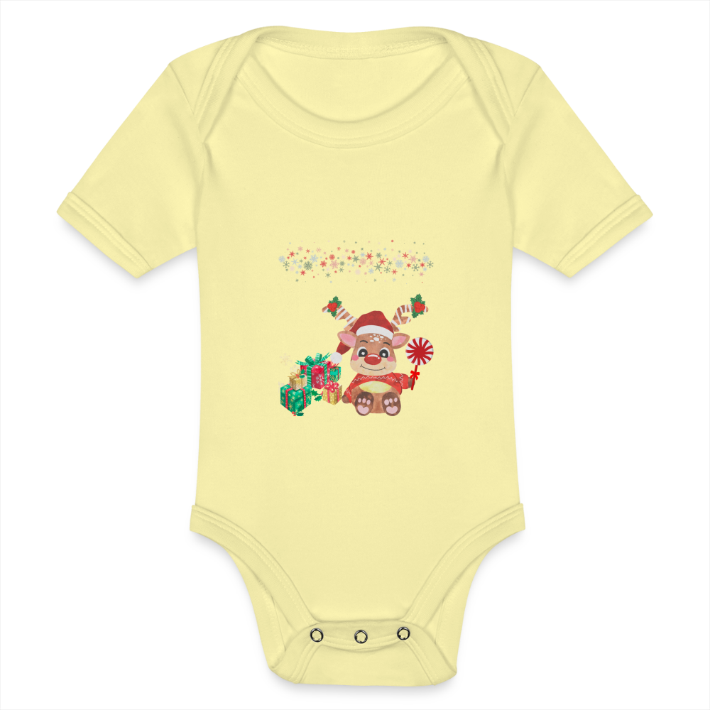 Bio Kurzärmeliger Baby Body - washed yellow