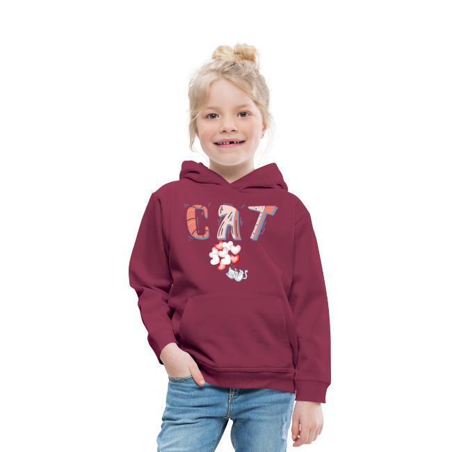 "CAT" Kinder Premium Hoodie mit liebevollem Katzendesign