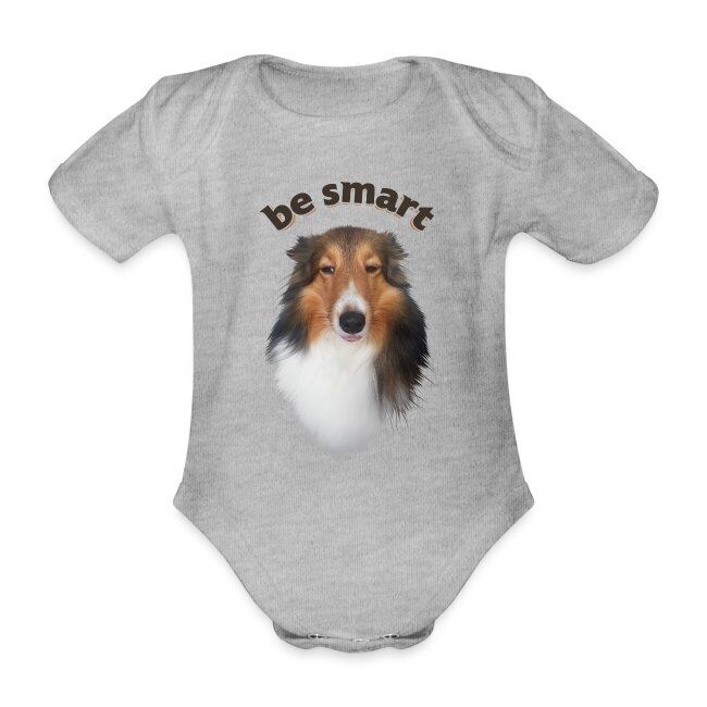 "Be Smart" Baby Bio-Kurzarm-Body mit liebevollem Hundedesign