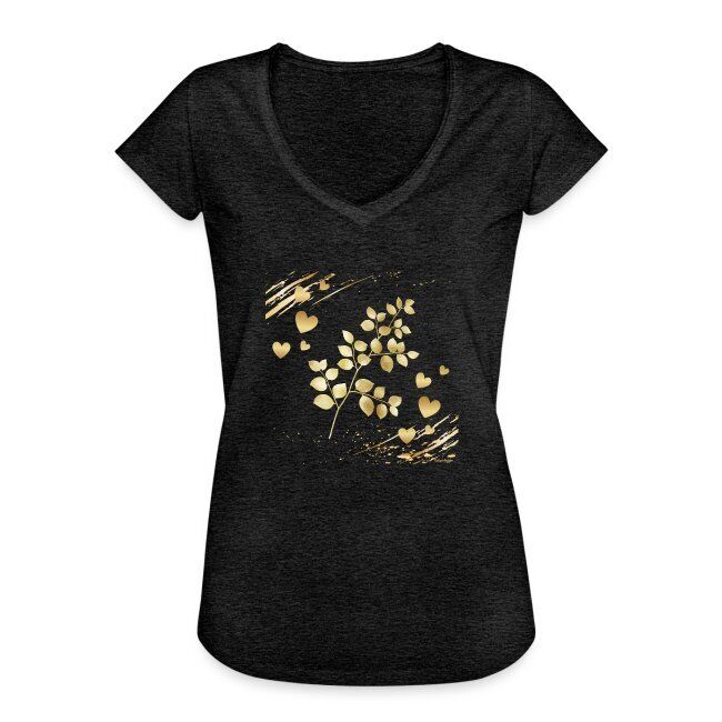 "Goldener Traum" Frauen Vintage T-Shirt mit liebevoll erstelltem Design