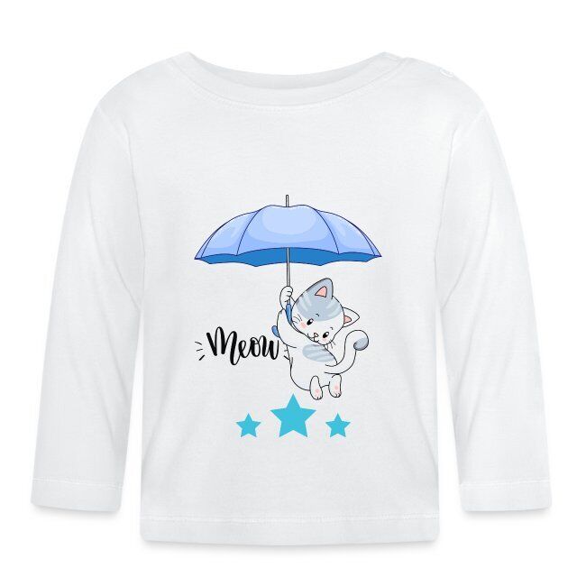 "Meow" Kinder / Baby Bio  Langarmshirt  mit liebevoll selbst erstelltem Design