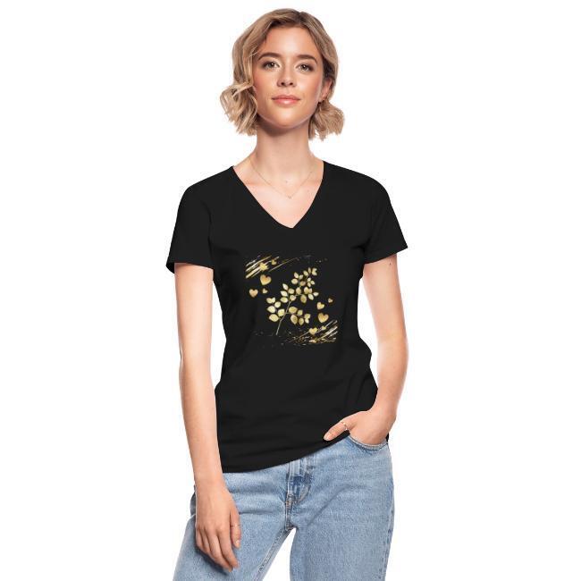 "Goldener Traum"  klassisches Frauen  T-Shirt mit  liebevoll erstelltem Design