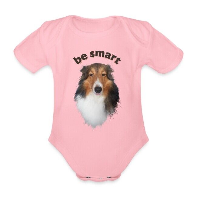 "Be Smart" Baby Bio-Kurzarm-Body mit liebevollem Hundedesign