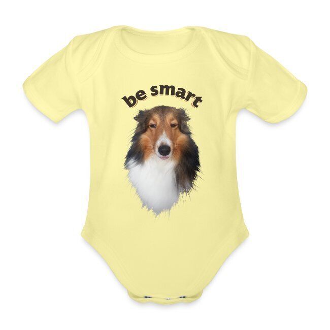 "Be Smart" Baby Bio-Kurzarm-Body mit liebevollem Hundedesign