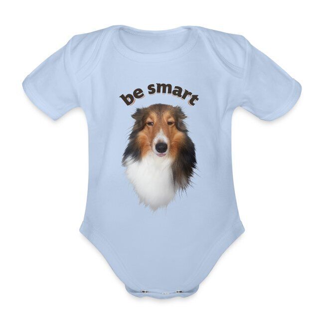 "Be Smart" Baby Bio-Kurzarm-Body mit liebevollem Hundedesign