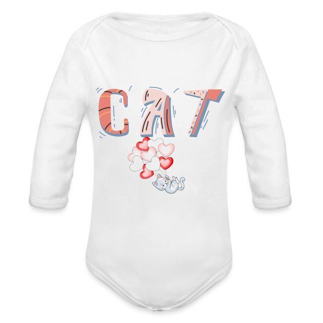 "CAT" Baby Bio-Langarm-Body mit liebevoll erstelltem Design