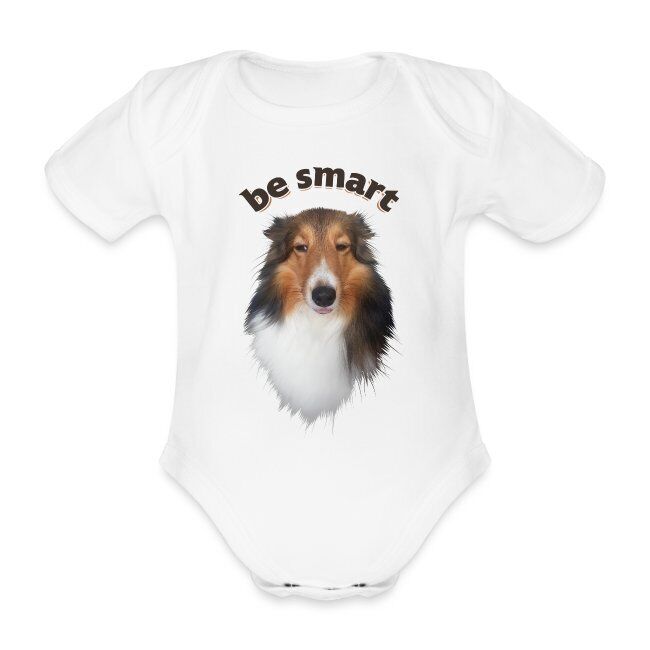 "Be Smart" Baby Bio-Kurzarm-Body mit liebevollem Hundedesign