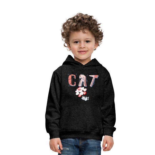 "CAT" Kinder Premium Hoodie mit liebevollem Katzendesign