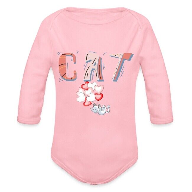 "CAT" Baby Bio-Langarm-Body mit liebevoll erstelltem Design