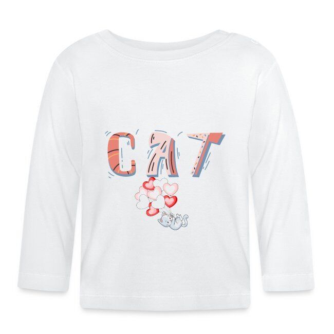 "CAT" Kinder / Baby Bio  Langarmshirt  mit liebevollem Katzendesign