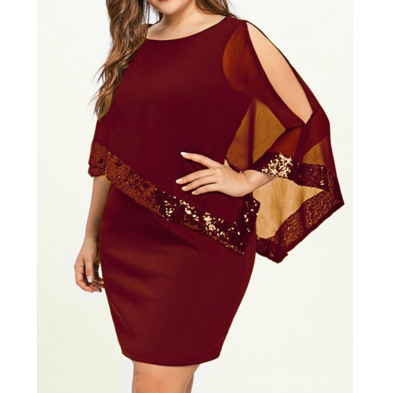 Autumn Winter Plus Size Sexy Irregular Design Bag Hip Dress Women