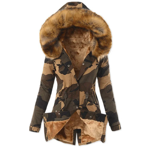 Fashion Winter Jacket Women Long Sleeve Hooded Pocket Thick Warm