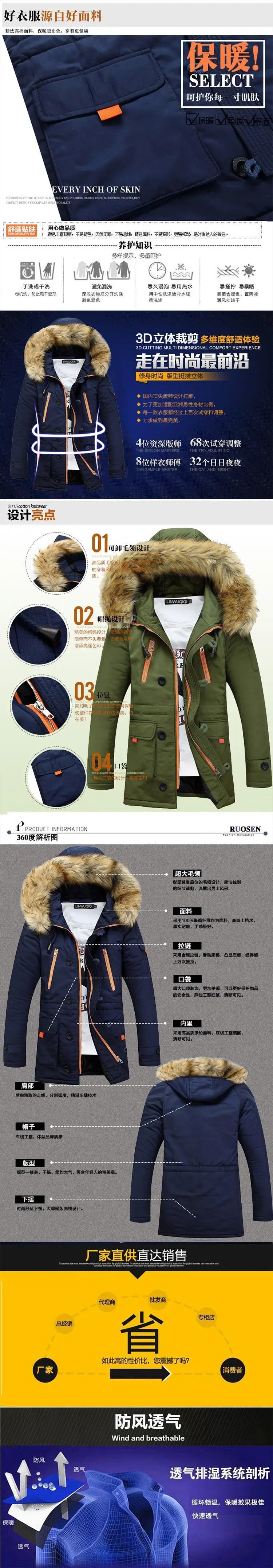 Parka für  Männer schöne Winter Jacke mit Kapuze