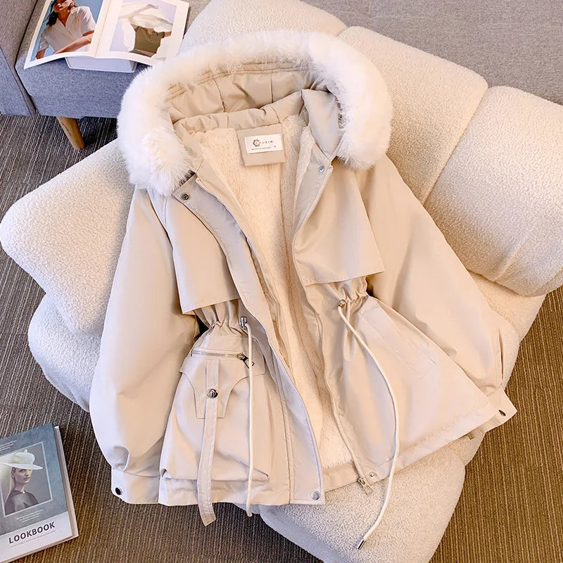 Autumn Winter Parkas Coat New Women's Cotton-Padded Plush Warm