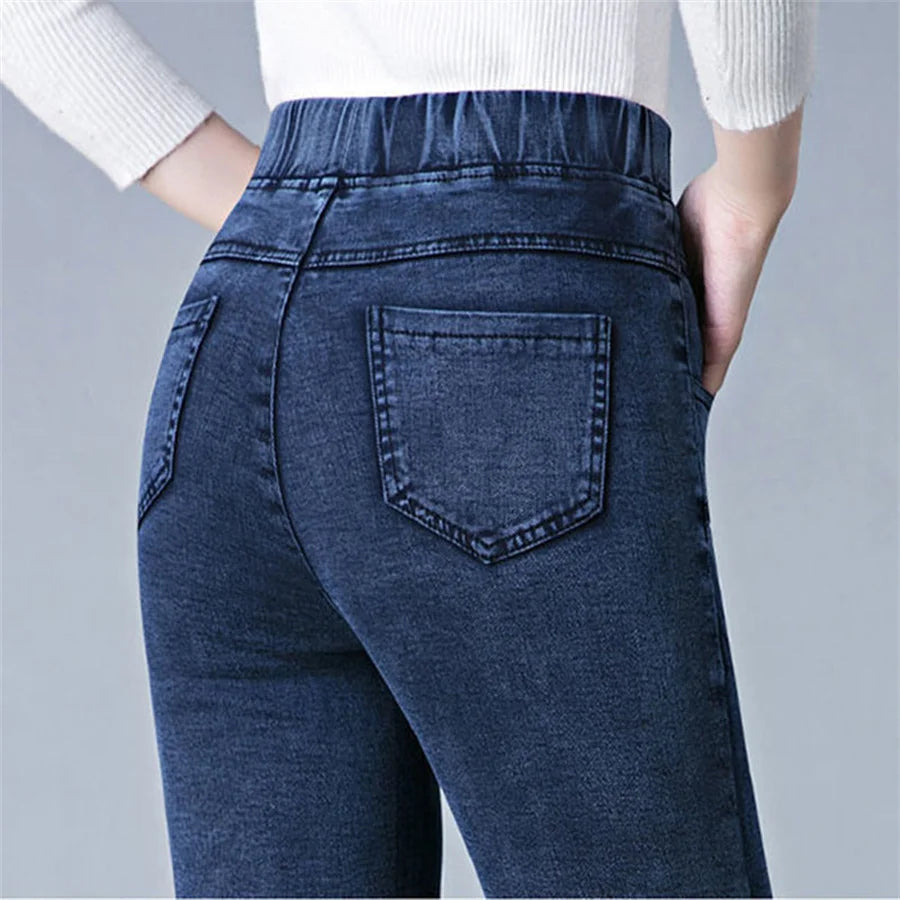 Bleistift Jeans Hose Frauen Plüsch Samt gefüttert