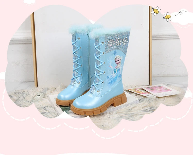 Disney Girls' Princess Elsa Mädchen Stiefel gefüttert