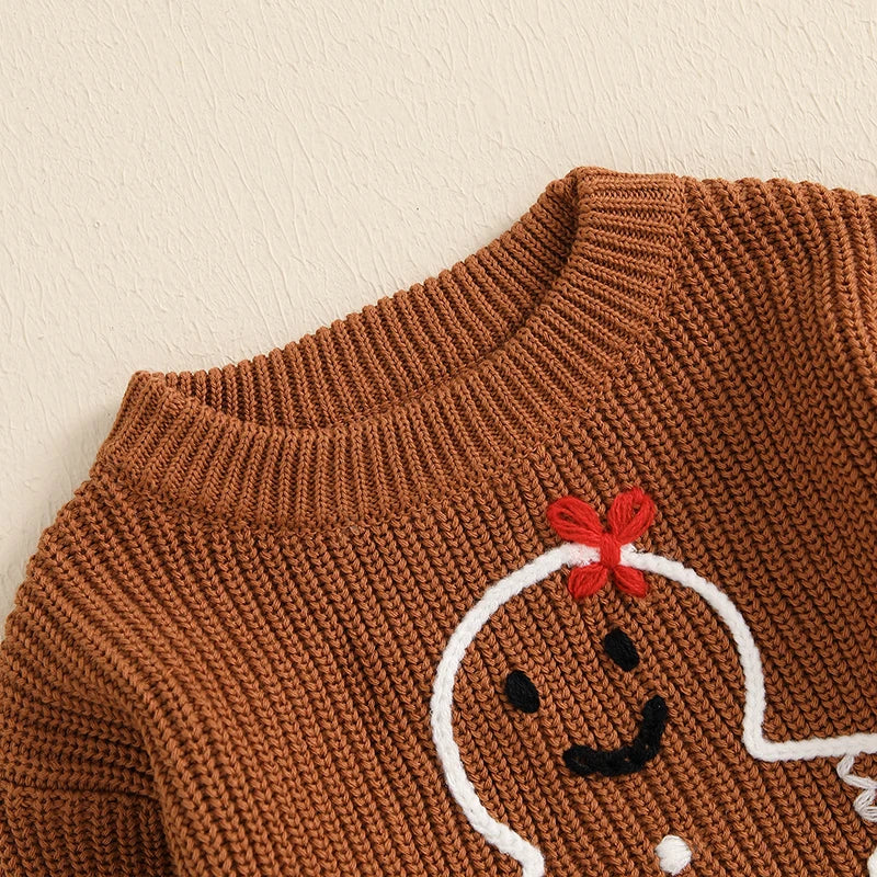 Christmas Baby Girls Boys Sweater  Gingerbread Man