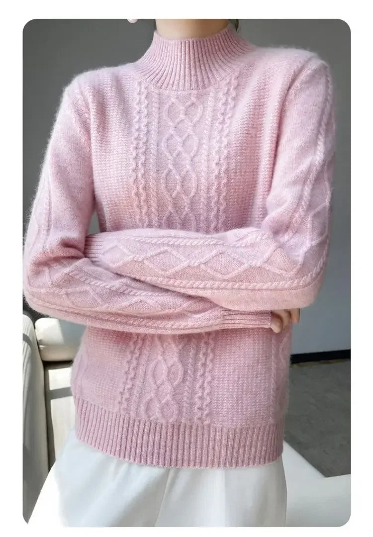 Damen-Rollkragenpullover aus 100% Kaschmir in großen Größen bis 6XL