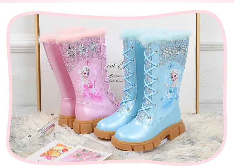 Disney Girls' Princess Elsa Mädchen Stiefel gefüttert