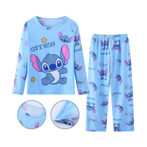 New Spring Children's Clothing Sets Stitch Angel Boy Sleepwear Long