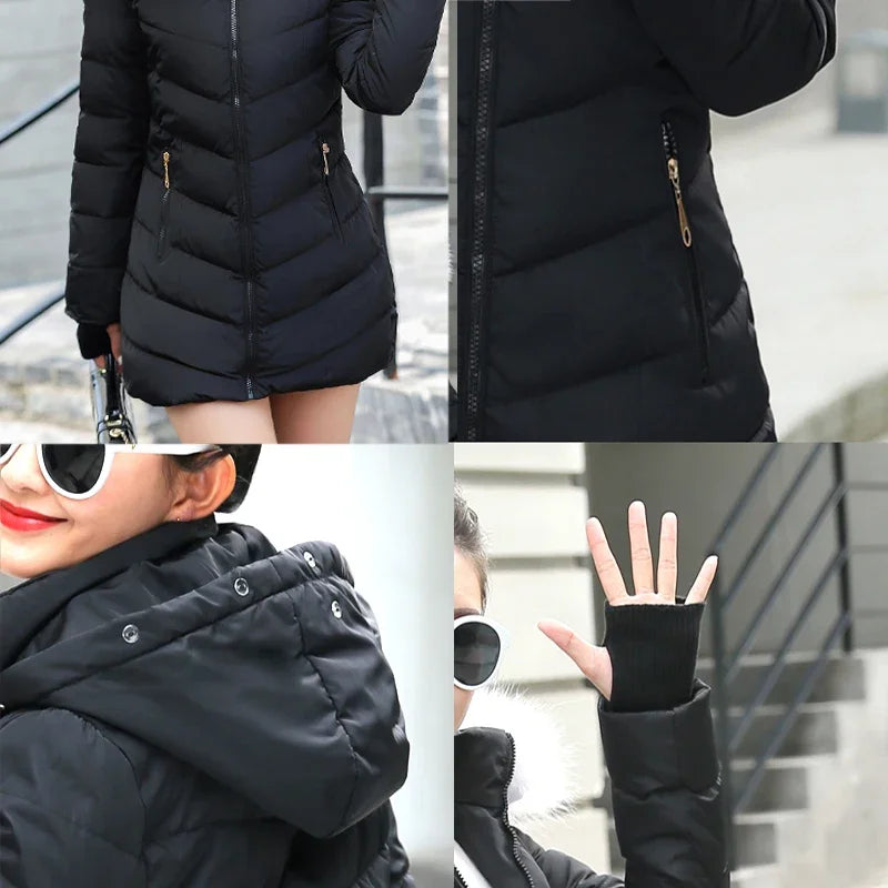 2024 New Arrival Fashion Slim Women Winter Jacket Cotton Padded Warm