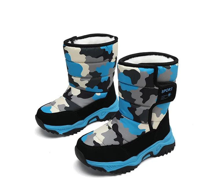 Winter Kinderschuhe mit  Plüsch  aus wasserdichten Stoff rutschfest!