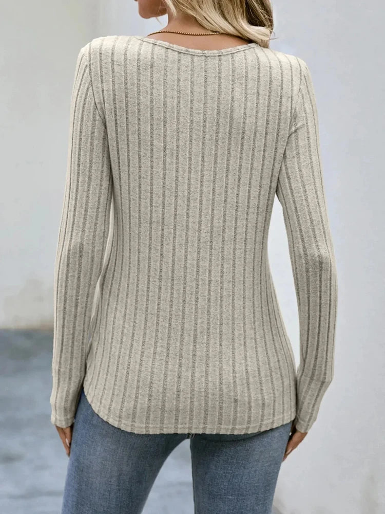 Autumn Winter Long-sleeved Round Neck Top Women's Fashion Casual