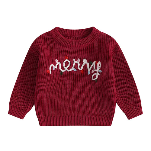 Winter Baby Girls Boys Christmas Sweaters Kids Knitted Pullover Tops