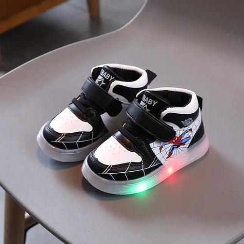 Disney Spiderman LED Light Kids Shoes Boys and Girls Light Kids Light