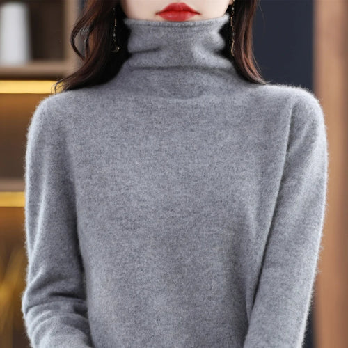 100% Merino Wool Turtleneck Pullover Knitwear Women's New Autumn And