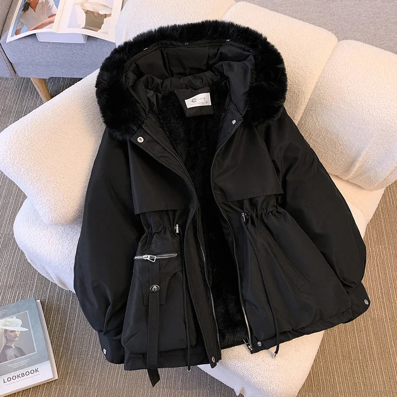 Autumn Winter Parkas Coat New Women's Cotton-Padded Plush Warm