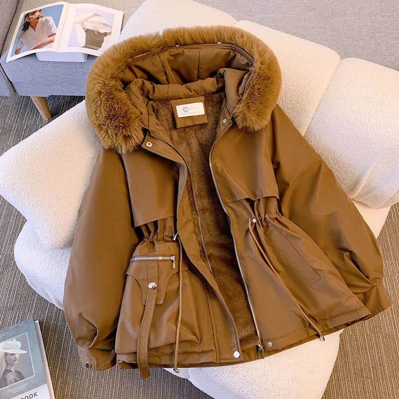 Autumn Winter Parkas Coat New Women's Cotton-Padded Plush Warm