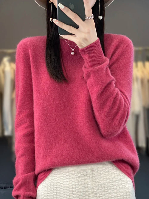 Women 100% Pure Merino Wool Knitted Sweater Autumn Winter Fashion