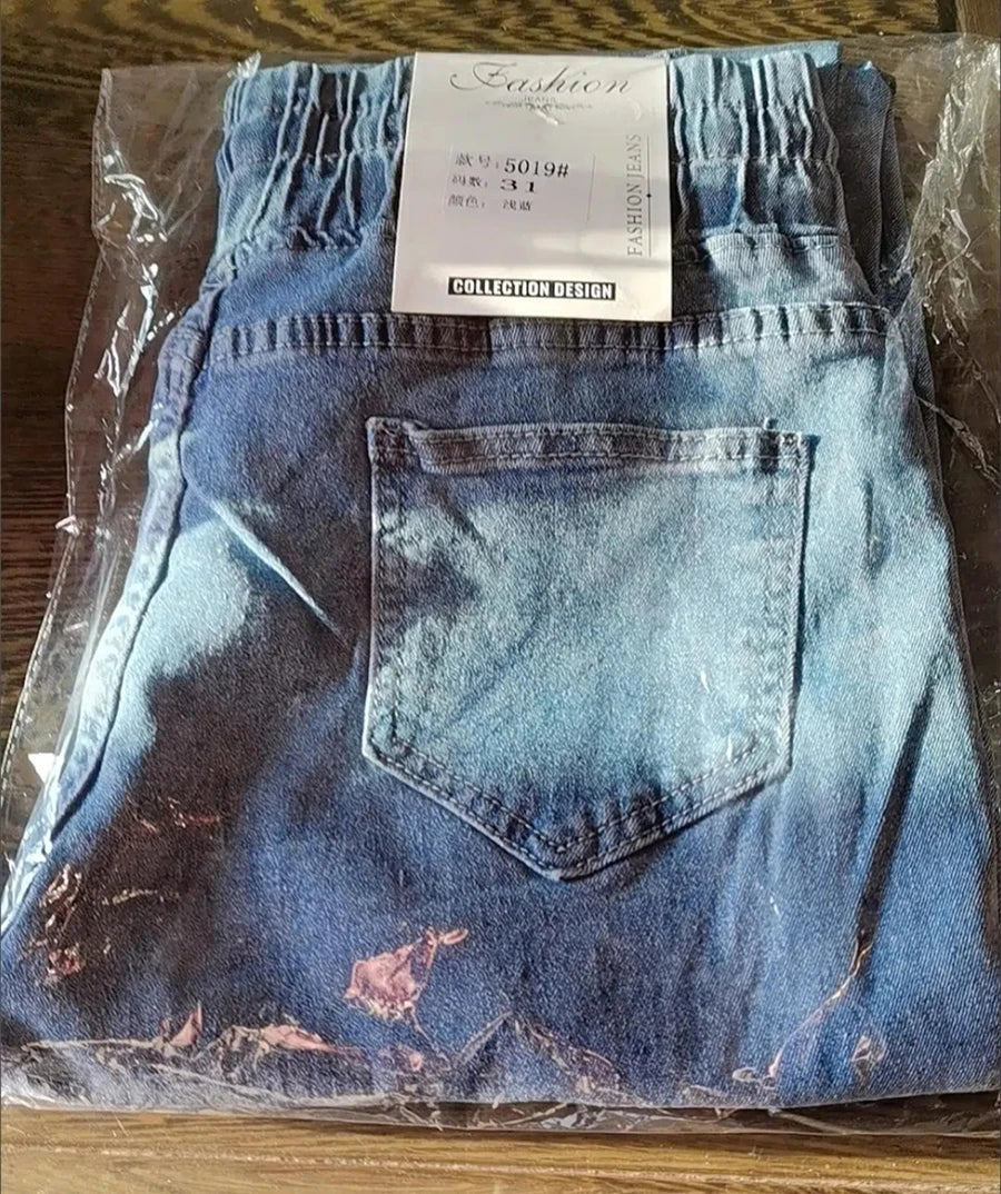 Oversize Klassische Stretch Dünne Jeans der Frauen Dünne Denim Hosen