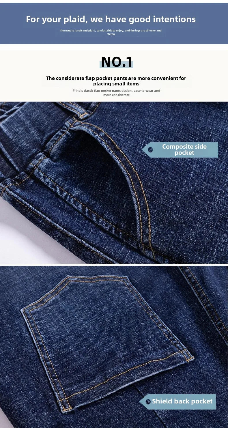 Elastische Taille Plus Größe Frauen Jeans Birne Form