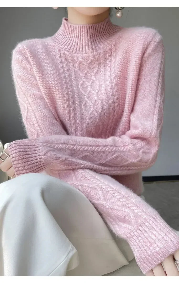 Damen-Rollkragenpullover aus 100% Kaschmir in großen Größen bis 6XL