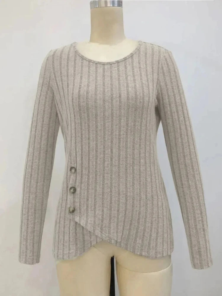 Autumn Winter Long-sleeved Round Neck Top Women's Fashion Casual