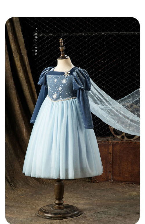 Winter Dress for Kids Girl Snow White Birthday Party Shining Princess