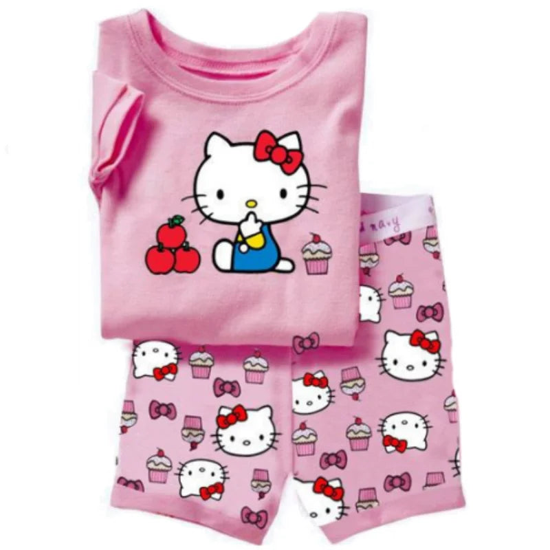 Hot Short sleeved Pajama and pajama suit Sofia Kitty Fan Unicorn kids