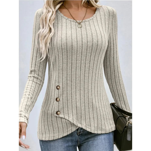 Autumn Winter Long-sleeved Round Neck Top Women's Fashion Casual