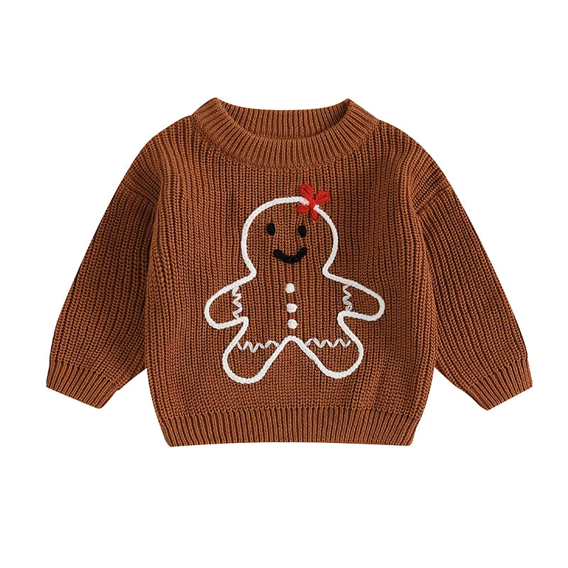 Christmas Baby Girls Boys Sweater  Gingerbread Man