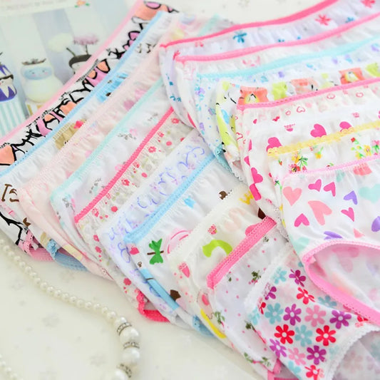 6pcs/pack Kids Girl Panties Floral Underwear Kids Short Briefs