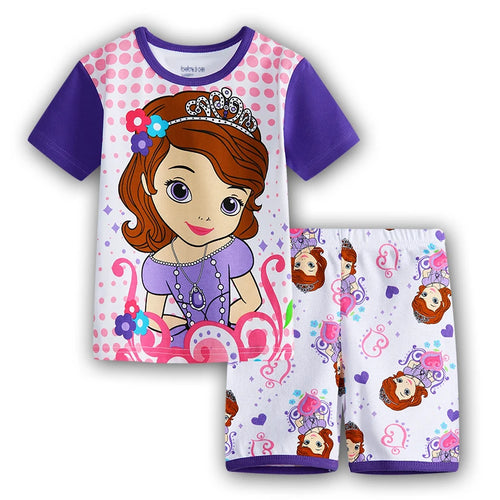 Hot Short sleeved Pajama and pajama suit Sofia Kitty Fan Unicorn kids